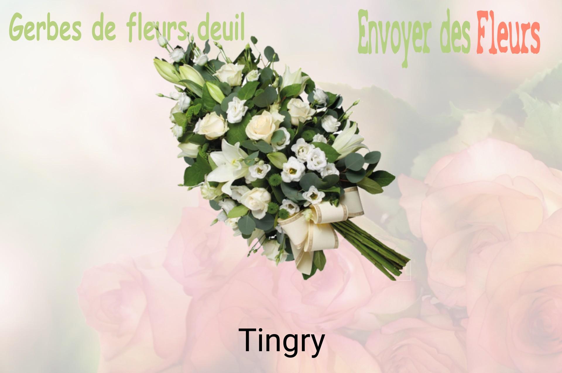 Gerbe de fleurs de deuil livrée à Tingry
